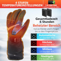 Покращені рукавички LOTTBUTY розмір L чорні з підігрівом для чоловіків і жінок, 4 регульовані температури, водонепроникні (my-052)