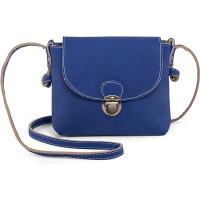 Маленька жіноча сумка через плече з протиугінним замком LaRechor блакитна (my-2095)