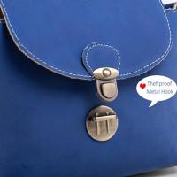 Маленькая женская сумка через плечо с противоугонным замком LaRechor голубая (my-2095)