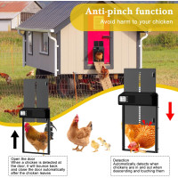 Автоматическая дверь для курятника  с таймером MROUEN jsm037 черный (my-4001)