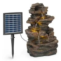 Каскадний садовий фонтан Blumfeldt Messina із сонячною батареєю 2,8 Вт 10034734 (my-5108)