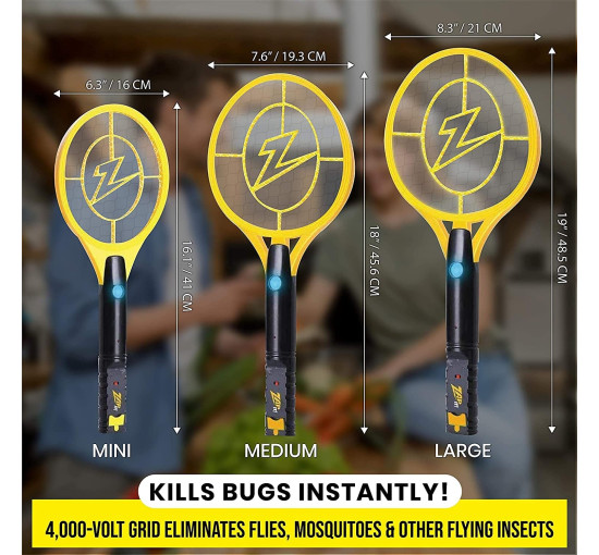 Міні-знищувач комах Zap It! TYG5759 - ракетка, що перезаряджається, для знищення комарів, мух і комах 4000 Вольт - зарядка через USB (my-9015)