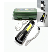 Ручний ліхтарик X-Balog BL-511 XPE COP-880000W + світлодіодна панель з USB заряджанням, вбудований акумулятор, ЗУМ (my-9142)