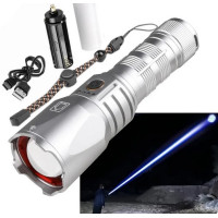 Мощный перезаряжаемый светодиодный USB-фонарик с функцией памяти мощностью 500 Вт длиной 8000 м+ TRLIFE белый (my-4099)