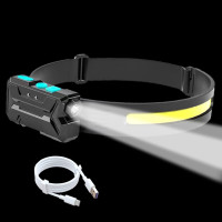 Налобний ліхтар з датчиком руху та USB, 1200 мАг, T28 (KC06) (my-1112)