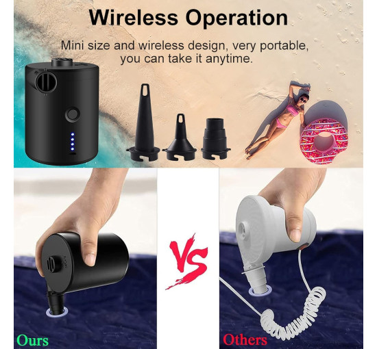 Портативный электрический воздушный насос для надувных матрасов HUISHIDAI LQ-168 (my-18104)