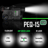 ИК видимый зеленый лазер для страйкбола ACTIONUNION Airsoft PEQ-15 Pro IR Laser + UHP (my-4210)