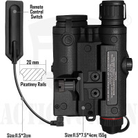 ИК видимый зеленый лазер для страйкбола ACTIONUNION Airsoft PEQ-15 Pro IR Laser + UHP (my-4210)