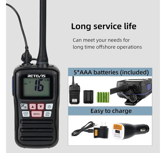 Портативна морська водонепроникна радіостанція Retevis RM01 з метеослужбою NOAA (my-18093)