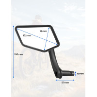 Велосипедное зеркало COICER - большое телескопическое зеркало заднего вида слева для рулей электровелосипедов и электросамокатов (my-15024)