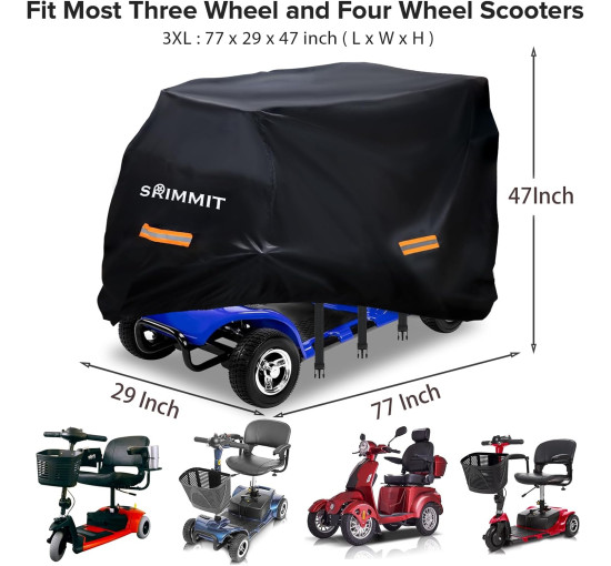 Чохол для електросамокату SRIMMIT з тканини Oxford 420D, водонепроникний, стійкий до УФ-випромінювання, міцний з водонепроникною смугою, 3XL (my-12093)