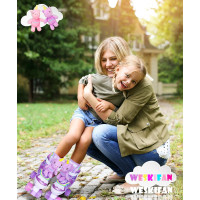 Дитячі роликові ковзани для дівчаток у формі ляльки-єдинорога з блискучими колесами, що світяться WESKIFAN фіолетовий (my-18035)