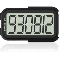 Точный 3D-шагомер для ходьбы с очень большим экраном, зажимом и шнурком SimpliSteps черный (my-9120)