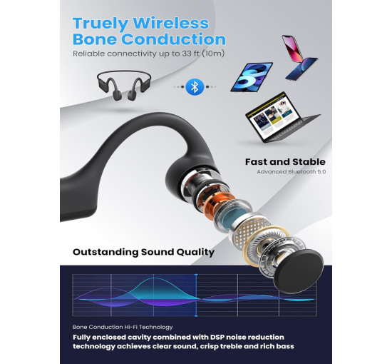 Наушники с костной проводимостью Tadpole HS1 черный (my-18106)