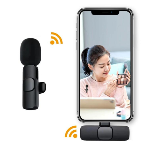 Професійний бездротовий мікрофон петличка для Android з роз'ємом Type-C чорний (my-18139)