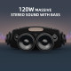 Bluetooth-динамік ZEALOT-S78, 120 Вт, вуличний портативний динамік з потужними басами, водонепроникний IP67 зі світлодіодним підсвічуванням, чорний (my-17052)