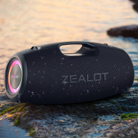 Bluetooth-динамік ZEALOT-S78, 120 Вт, вуличний портативний динамік з потужними басами, водонепроникний IP67 зі світлодіодним підсвічуванням, чорний (my-17052)