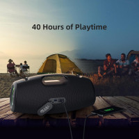 Bluetooth-динамік ZEALOT-S78, 120 Вт, вуличний портативний динамік з потужними басами, водонепроникний IP67 зі світлодіодним підсвічуванням, чорний (my-17052)