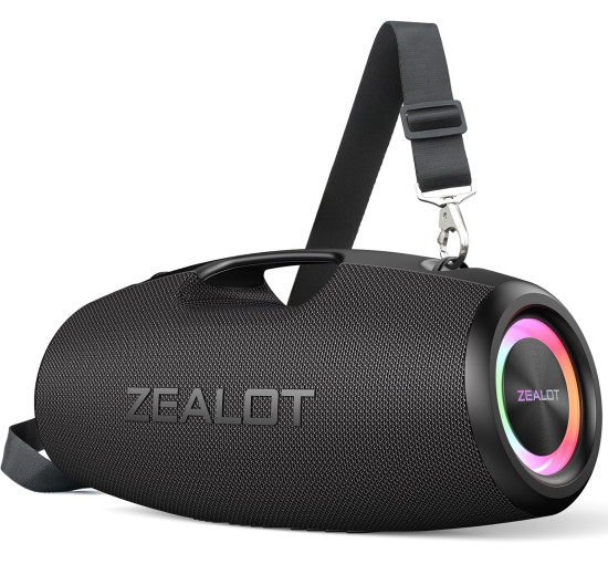 Bluetooth-динамік ZEALOT-S78, 120 Вт, вуличний портативний динамік з потужними басами, водонепроникний IP67 зі світлодіодним підсвічуванням, чорний (my-17052)