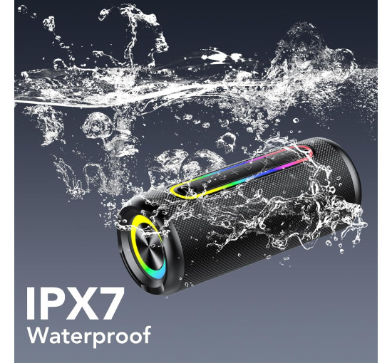 Портативная Bluetooth-колонка Taopodo M10 Pro Max, водонепроницаемость IPX7, мощность 30 Вт, 30 часов воспроизведения, цветная мигающая подсветка (my-17022)