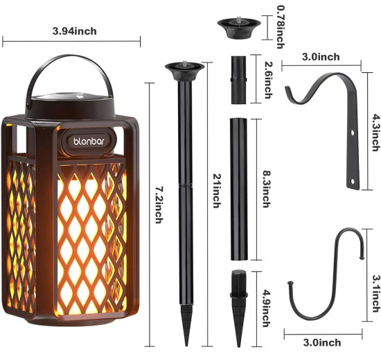 Світлодіодний вуличний Bluetooth-динамік з ефектом смолоскипа Flame Blonbar AJ200 потужністю 10 Вт з HD-аудіо (my-18041)