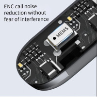 Беспроводные спортивные наушники с микрофоном AGETUNR S43 TWS Bluetooth, цифровой дисплей, черные (my-2027)