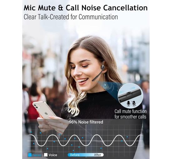 Bluetooth-навушники MONODEAL MD08 з кістковою провідністю та мікрофоном чорні (my-1053)