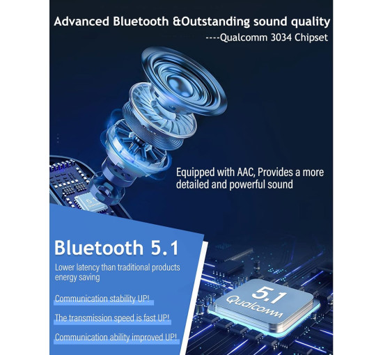 Bluetooth-наушники MONODEAL MD08 с костной проводимостью и микрофоном черные (my-1053)