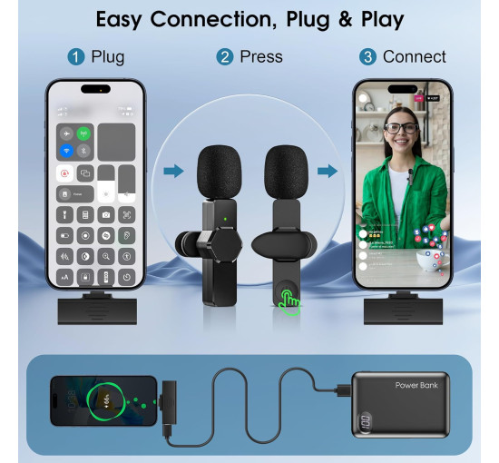 Бездротовий мікрофон петличний CKOKC K80C1 чорний (18099)