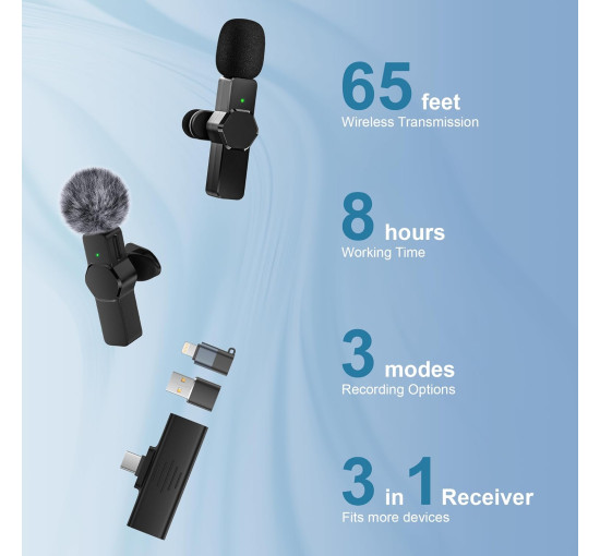 Бездротовий мікрофон петличний CKOKC K80C1 чорний (18099)