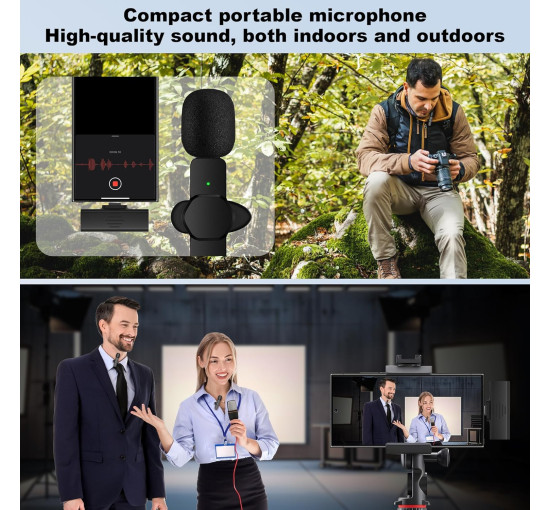 Бездротовий мікрофон петличний CKOKC K80C1 чорний (18099)