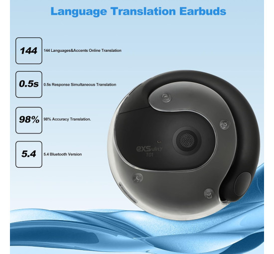 Беспроводные наушники-вкладыши с функцией мгновенного перевода черные Exsulity xcz012Z (my-18144)