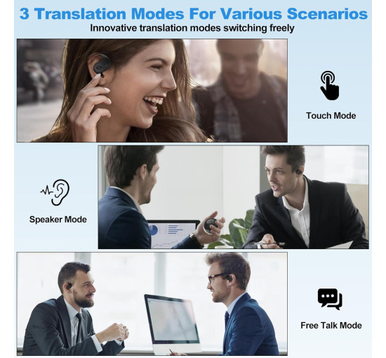 Беспроводные наушники-вкладыши с функцией мгновенного перевода черные Exsulity xcz012Z (my-18144)