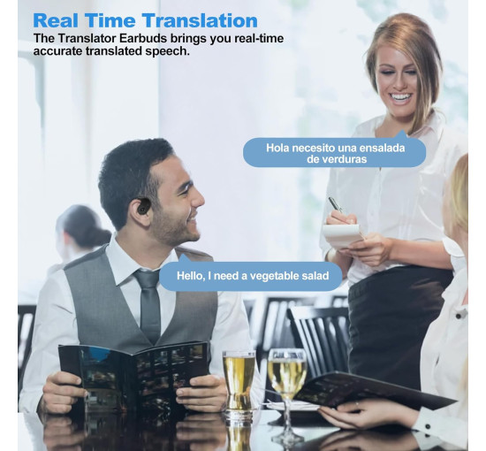 Беспроводные наушники-вкладыши с функцией мгновенного перевода черные Exsulity xcz012Z (my-18144)