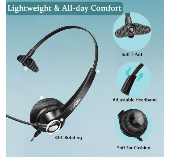 Телефонная гарнитура с микрофоном Callez W500D2 черный (my-18145)