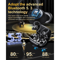 Бездротові Bluetooth-навушники Jesebang YT18 спортивні гарнітури у вусі, гачки для вух для бігу, IP7, чорний (my-1057)