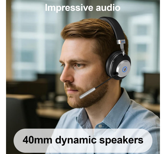 Беспроводная Bluetooth-гарнитура Wantek Dual Ear с микрофоном черный (my-18048)
