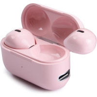 Мини беспроводные Bluetooth-наушники с микрофоном с сенсорным управлением SQRMINI X6-Main, водонепроницаемость IPX5, чехол для батареи, розовые (my-4199)