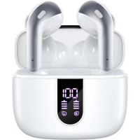 Беспроводные Bluetooth наушники TAGRY X08, наушники с футляром для беспроводной зарядки IPX5, водонепроницаемые вкладыши с микрофоном, белые (my-7080)