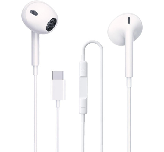 Навушники USB C з мікрофоном та регулятором гучності XINSHIKEJI RJ094 Білий (my-17174)