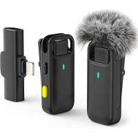 Беспроводной петличный микрофон GBEAST для iPhone - 2 шт., клипса на микрофон с шумопоглощением (my-9110)