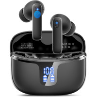 Беспроводные наушники с шумоподавлением Renimer BK11 с 4 микрофонами, светодиодный дисплей, черные (my-9157)