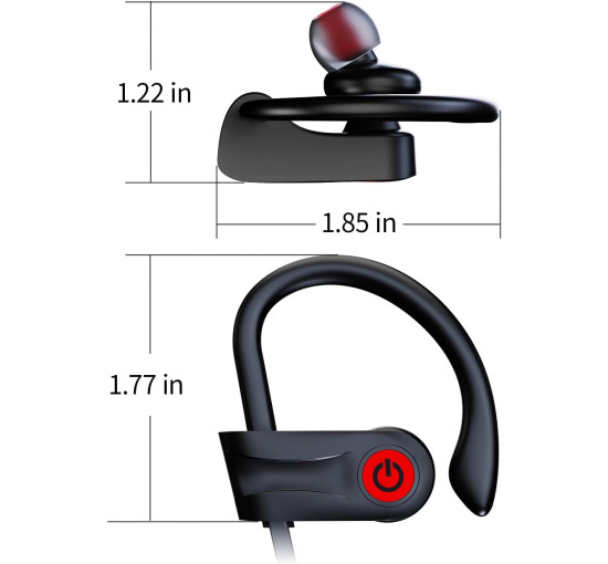 Бездротові навушники для тренувань Boean U18 з 16 годинами відтворення, Bluetooth, HD Deep Bass стерео, звукоізоляція, водонепроникні (my-9180)