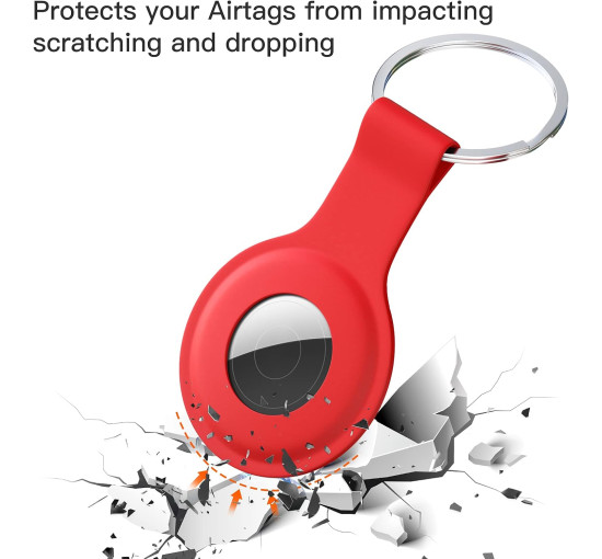 Чохол JASBON AirTag з кільцем для ключів, надійний тримач, захисний чохол із захистом від подряпин, червоно-зелений (my-14014)