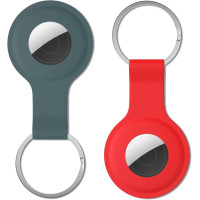Чохол JASBON AirTag з кільцем для ключів, надійний тримач, захисний чохол із захистом від подряпин, червоно-зелений (my-14014)