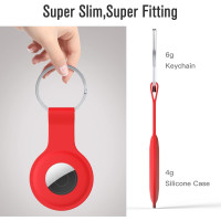 Чохол JASBON AirTag з кільцем для ключів, надійний тримач, захисний чохол із захистом від подряпин, червоно-зелений (my-14014)