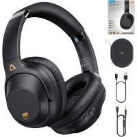 Гибридные полноразмерные наушники с активным шумоподавлением Ankbit E500Pro+ LDAC с низкой задержкой Aptx для звука высокого разрешения, глубокие басы, время воспроизведения 90 часов (my-12072)