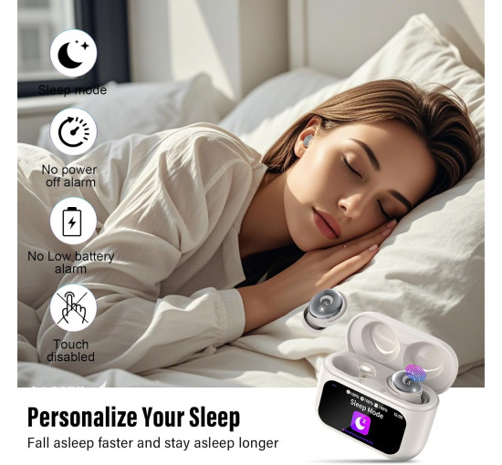 Наушники-вкладыши для сна VEKJ L8 Pro Bluetooth 48 часов работы с сенсорным экраном водонепроницаемые (mt-18058)