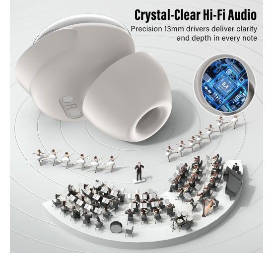 Наушники-вкладыши для сна VEKJ L8 Pro Bluetooth 48 часов работы с сенсорным экраном водонепроницаемые (mt-18058)
