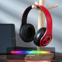 Беспроводные игровые наушники Generic LX-B39 с подсветкой Bluetooth, черные (my-15182)